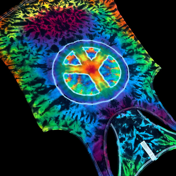 Large WO’s Peace Sign Tiedye Racerback Tank