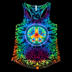 Large WO’s Peace Sign Tiedye Racerback Tank