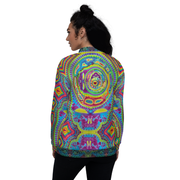 Unisex Tiedye Spinception Bomber Jacket W/ LOGO