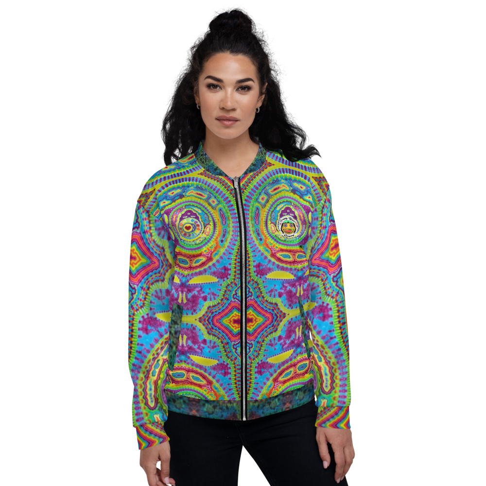 Unisex Tiedye Spinception Bomber Jacket W/ LOGO