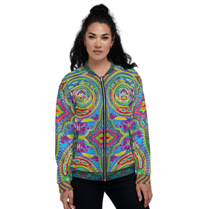 Unisex Tiedye Spinception Bomber Jacket W/ LOGO