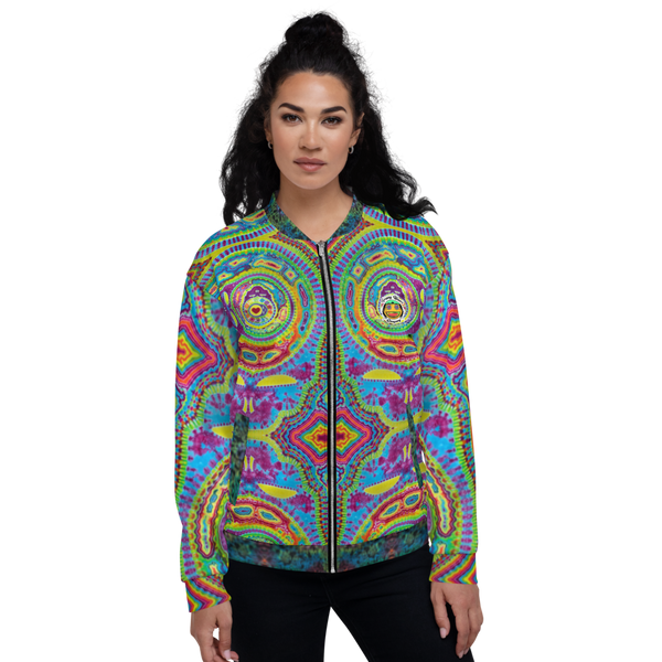 Unisex Tiedye Spinception Bomber Jacket W/ LOGO