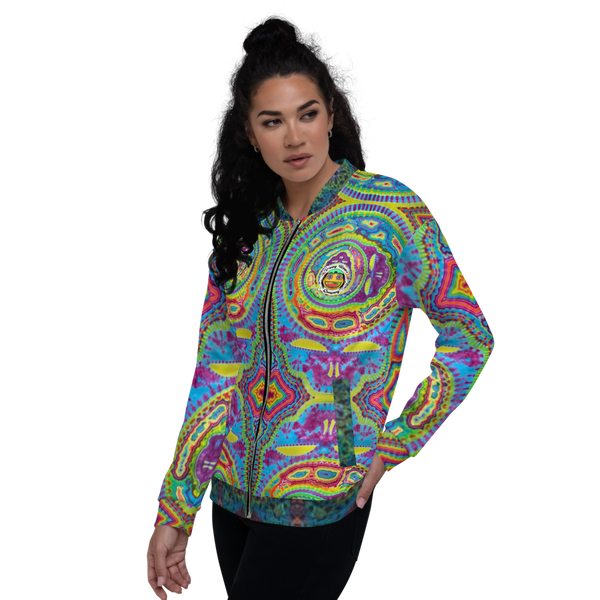 Unisex Tiedye Spinception Bomber Jacket W/ LOGO