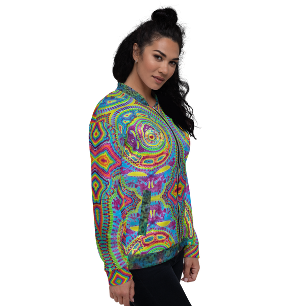 Unisex Tiedye Spinception Bomber Jacket W/ LOGO